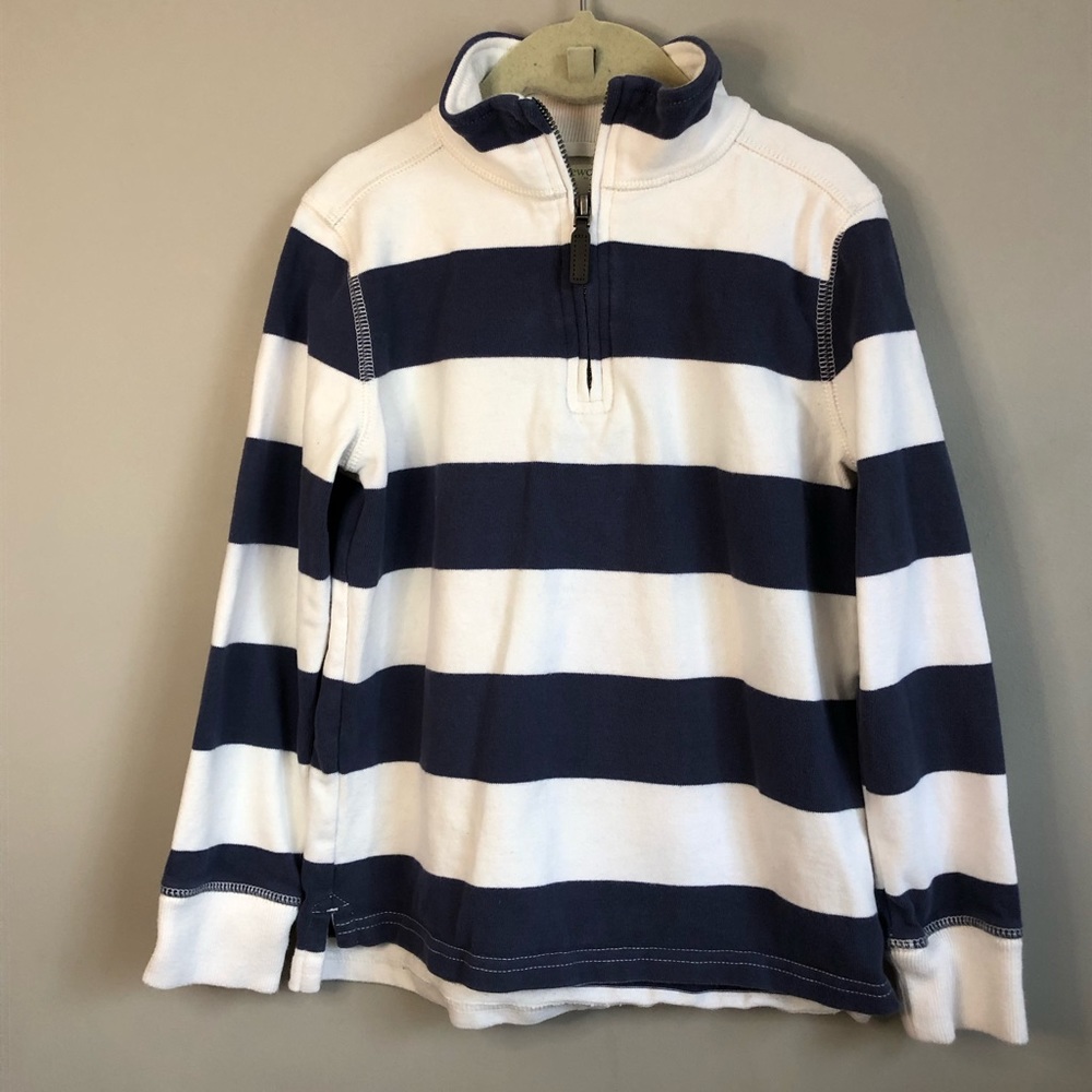 CREWCUTS rugby stripe half zip